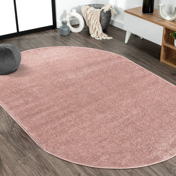 Haze Solid Low-pile Area Rug Pink